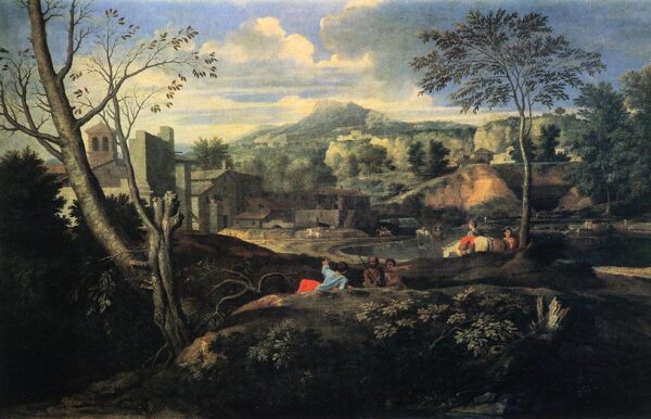 Ideal Landscape by Nicolas Poussin, hand-painted oil painting reproduction