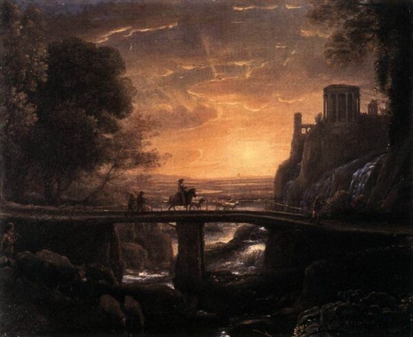 Imaginary View of Tivoli by Claude Lorrain, hand-painted oil painting reproduction