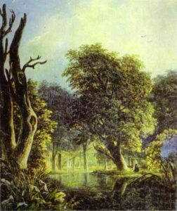 In A Park by Mikhail Lebedev, hand-painted oil painting reproduction