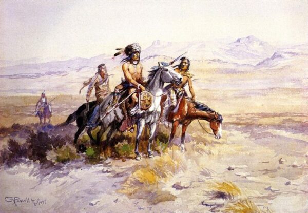 In Enemy Country by Charles Marion Russell, hand-painted oil painting reproduction