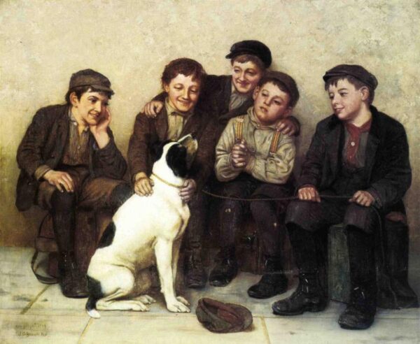 In Good Hands by John G Brown, hand-painted oil painting reproduction