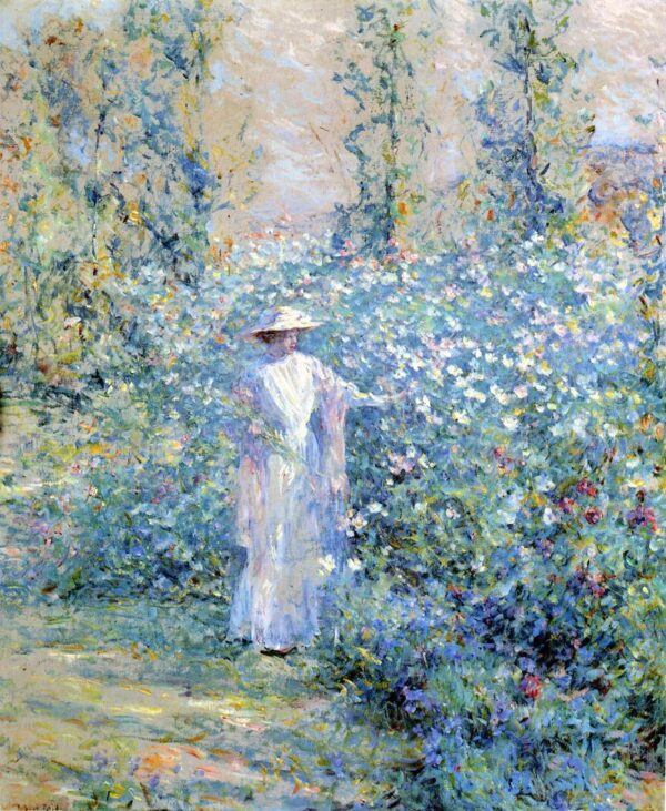 In The Flower Garden by Robert Reid, hand-painted oil painting reproduction
