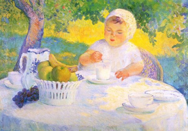 In The Garden by Bernhard Gutmann, hand-painted oil painting reproduction