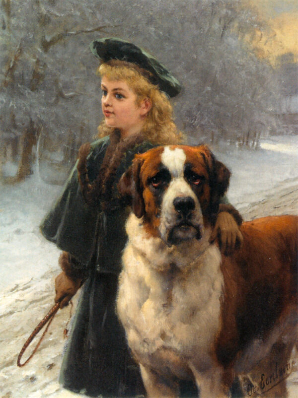 In The Snow by Otto Eerelman, hand-painted oil painting reproduction