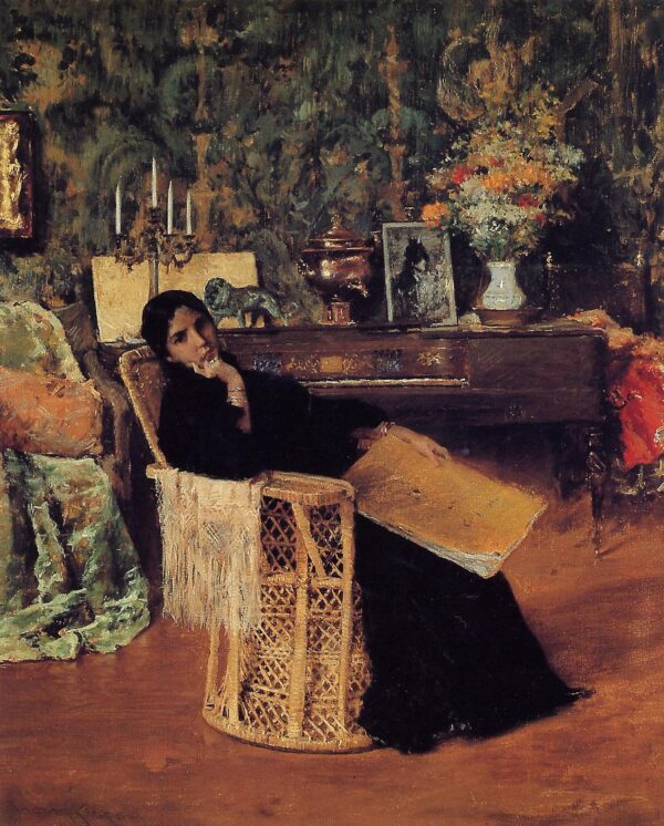 In The Studio by William Merritt Chase, hand-painted oil painting reproduction