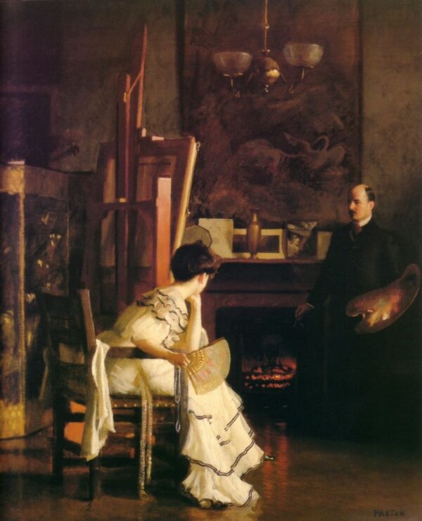 In The Studio by William McGregor Paxton, hand-painted oil painting reproduction