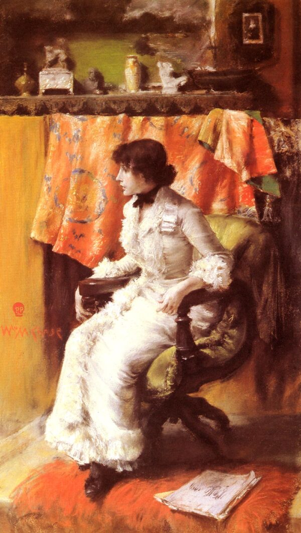 In The Studio b by William Merritt Chase, hand-painted oil painting reproduction
