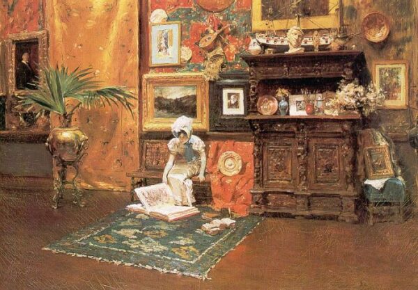 In The Studio c by William Merritt Chase, hand-painted oil painting reproduction