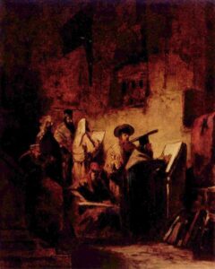In The Synagogue by Carl Spitzweg, hand-painted oil painting reproduction
