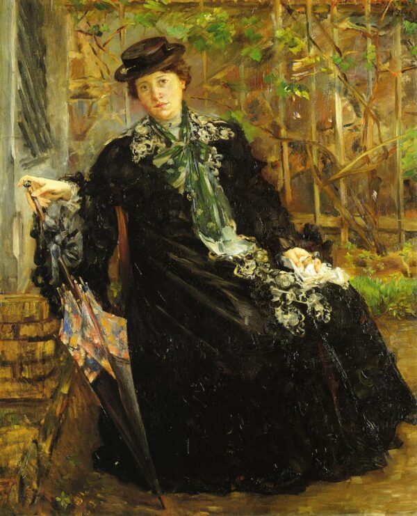 In a Black Coat by Lovis Corinth, hand-painted oil painting reproduction