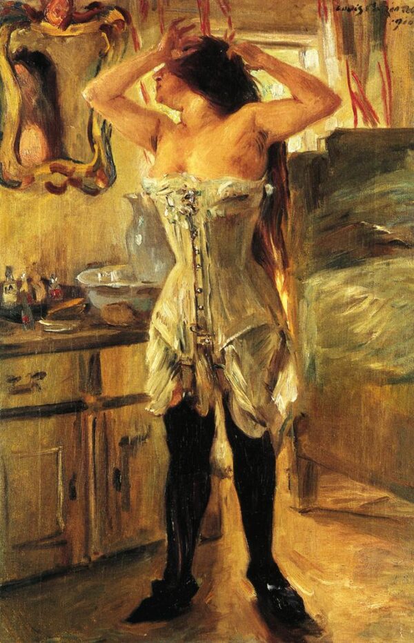 In a Corset by Lovis Corinth, hand-painted oil painting reproduction
