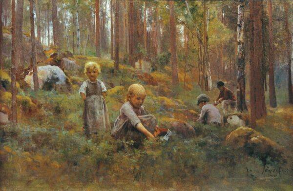 In the Bilberry Forest by Eero Järnefelt, hand-painted oil painting reproduction