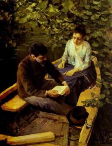 In the Boat by Konstantin Korovin, hand-painted oil painting reproduction