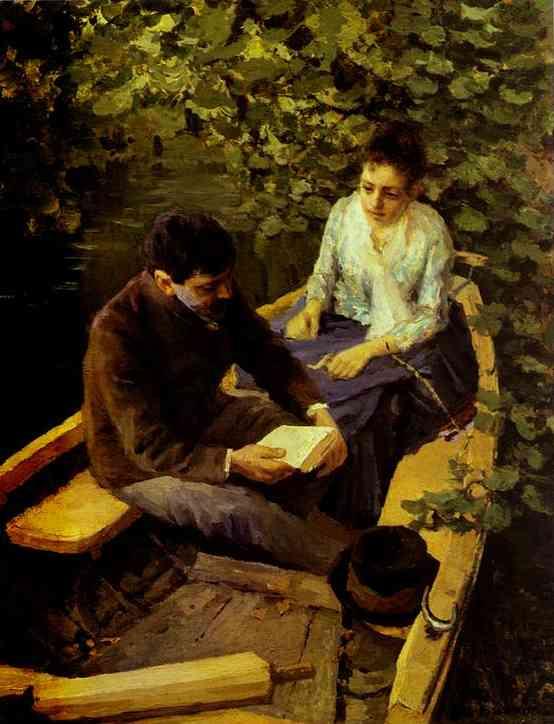 In the Boat by Konstantin Korovin, hand-painted oil reproduction