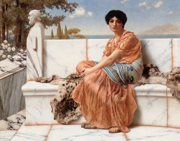 In the Days of Sappho by John William Godward, hand-painted oil painting reproduction