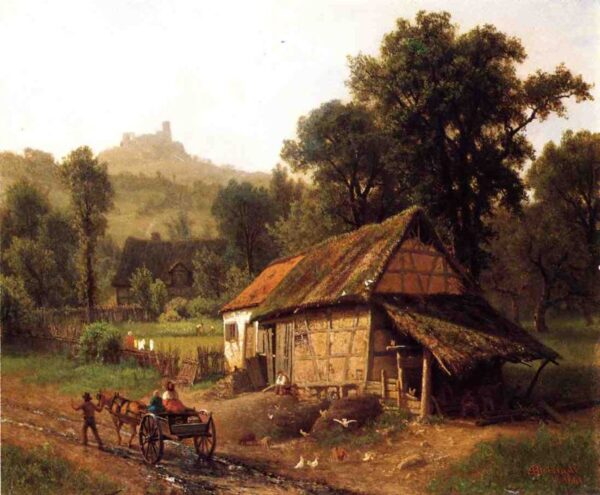 In the Foothills by Albert Bierstadt, hand-painted oil painting reproduction