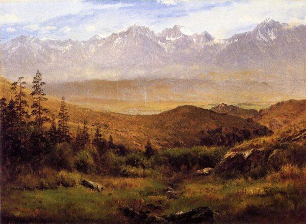In the Foothills of the Mountains by Albert Bierstadt, hand-painted oil painting reproduction