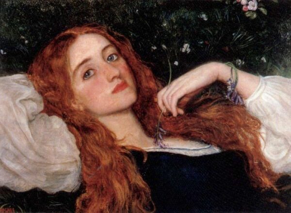 In the Grass by Arthur Hughes, hand-painted oil painting reproduction