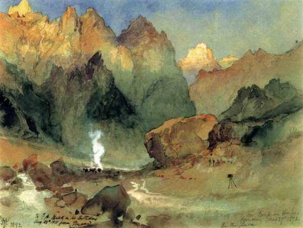 In the Lava Beds by Thomas Moran, hand-painted oil painting reproduction