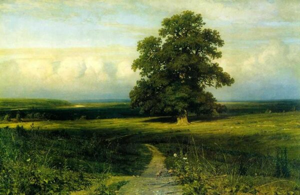 In the Middle of a Flat Valley by Ivan Shishkin, hand-painted oil painting reproduction