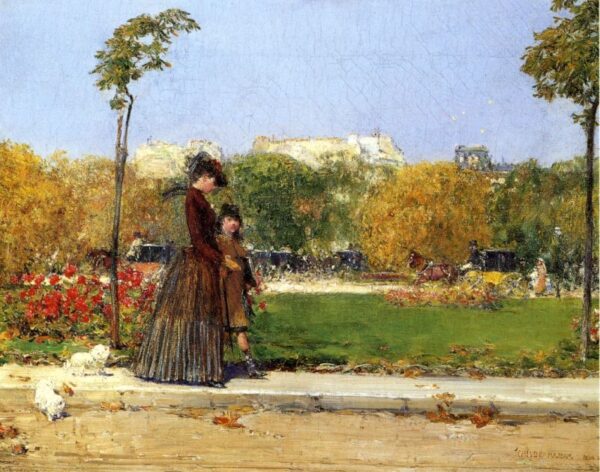 In the Park, Paris by Frederick Childe Hassam, hand-painted oil painting reproduction