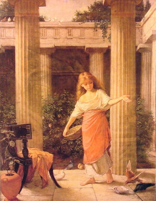 In the Peristyle by John William Waterhouse, hand-painted oil painting reproduction