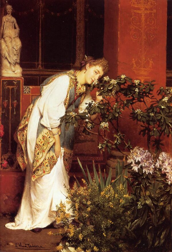 In the Peristyle by Lawrence Alma-Tadema, hand-painted oil painting reproduction