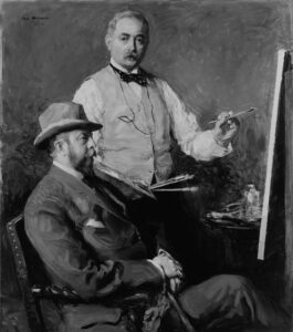 In the Studio (Gari Melchers and Hugo Reisinger) by Gari Melchers, hand-painted oil painting reproduction