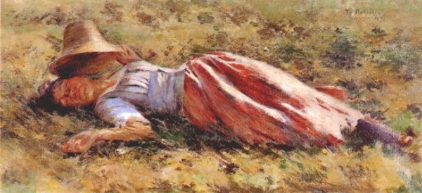 In the Sun by Theodore Robinson, hand-painted oil reproduction