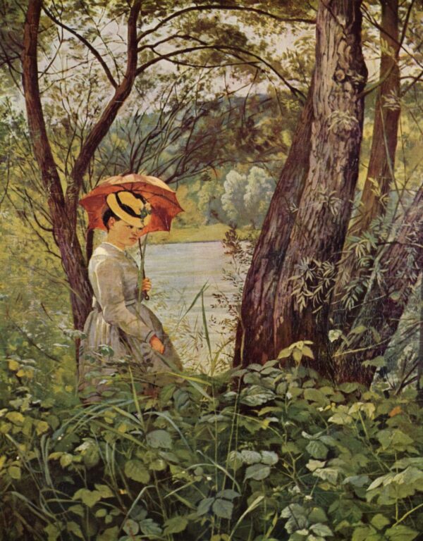 In the Sunshine by Hans Thoma, hand-painted oil painting reproduction