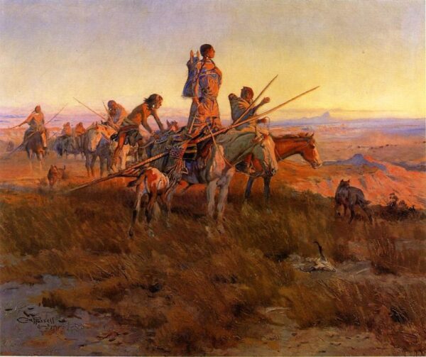 In the Wake of the Buffalo Hunters by Charles Marion Russell, hand-painted oil painting reproduction
