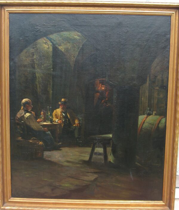 In the Wine Cellar by Anders Montan, hand-painted oil reproduction