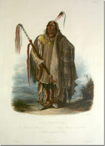 Pehriska-Ruhpa, a Minnatarre or Big-Bellied Indian by Karl Bodmer, hand-painted oil painting reproduction