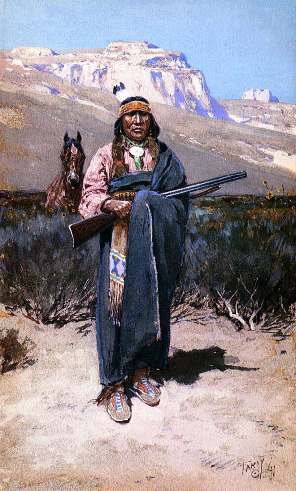 Indian Brave by Henry Farny, hand-painted oil painting reproduction