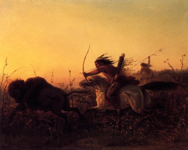 Indian Buffalo Hunt by Charles Wimar, hand-painted oil painting reproduction