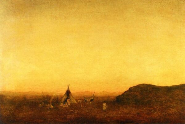 Indian Camp by Ralph Albert Blakelock, hand-painted oil painting reproduction