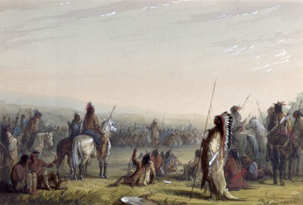 Indian Council by Alfred Jacob Miller, hand-painted oil painting reproduction