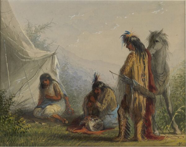 Indian Courtship by Alfred Jacob Miller, hand-painted oil painting reproduction