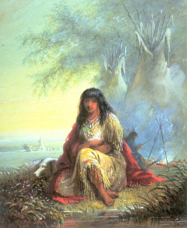 Indian Girl (Sioux) by Alfred Jacob Miller, hand-painted oil painting reproduction
