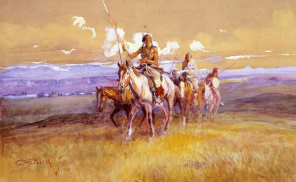 Indian Party by Charles Marion Russell, hand-painted oil painting reproduction