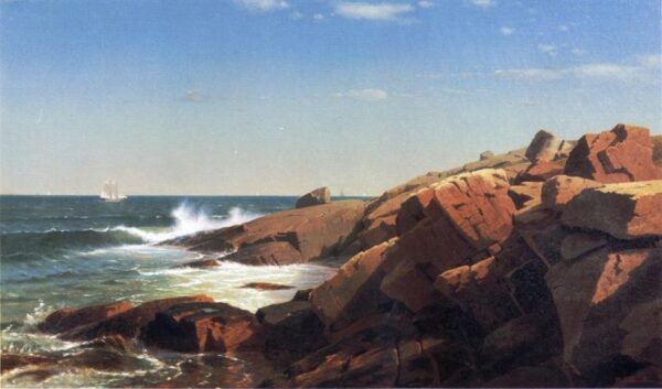 Indian Rock, Narragansett, Rhode Island by William Stanley Haseltine, hand-painted oil painting reproduction