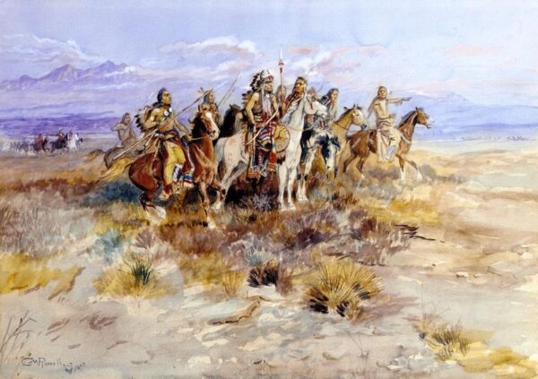 Indian Scouting Party by Charles Marion Russell, hand-painted oil painting reproduction