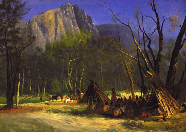 Indians in Council, California by Albert Bierstadt, hand-painted oil painting reproduction