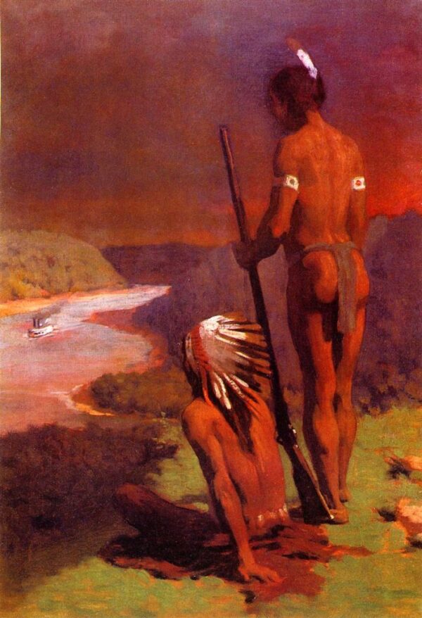 Indians on the Ohio by Thomas Pollock Anshutz, hand-painted oil painting reproduction