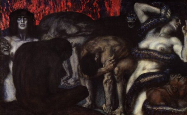 Inferno by Franz von Stuck, hand-painted oil painting reproduction