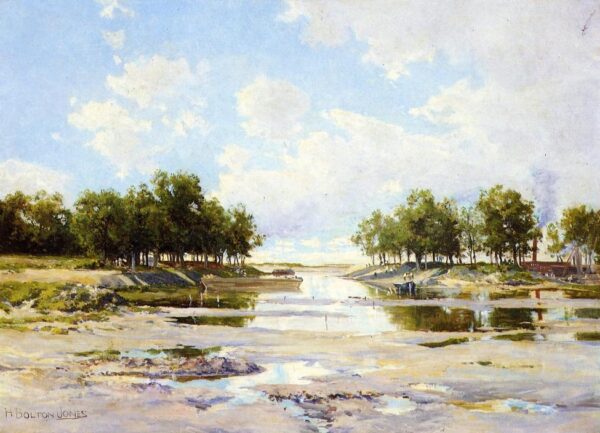 Inlet at Low Tide by Hugh Bolton Jones, hand-painted oil painting reproduction