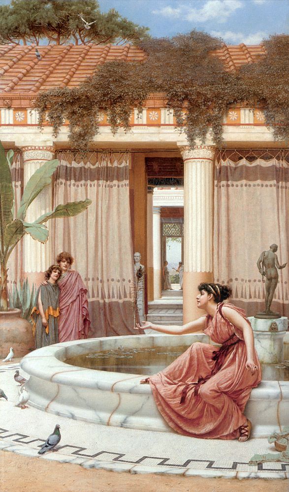 Innocent Amusements by John William Godward, hand-painted oil reproduction