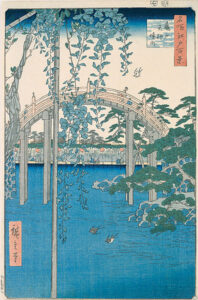Inside Kameido-Tenjin Shrine by Ando Hiroshige