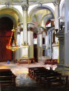 Interior Santa Maria della Salute by Francis Cadell, hand-painted oil painting reproduction