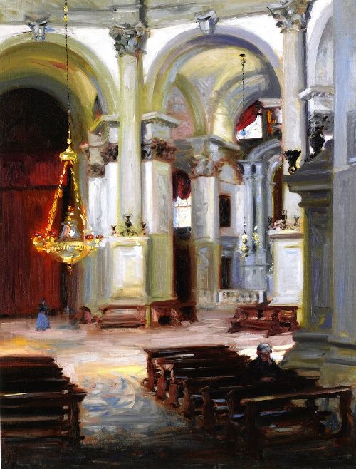 Interior Santa Maria della Salute by Francis Cadell, hand-painted oil reproduction